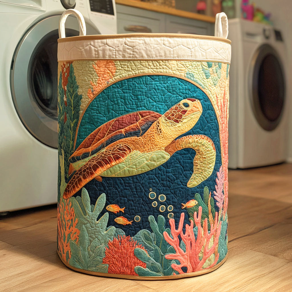 Deep Sea Turtle Quilted Laundry Basket NCU0NTD388