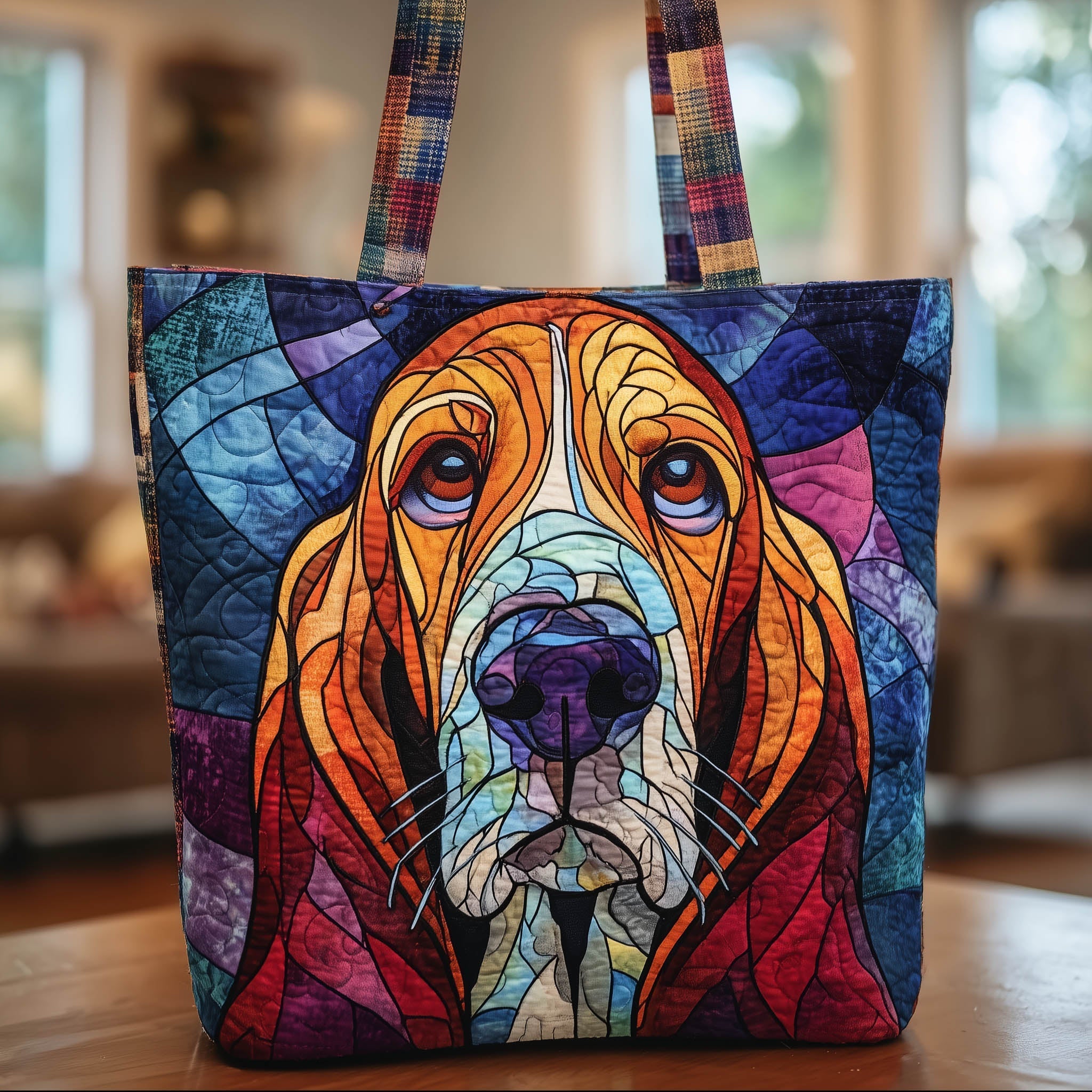 Adorable Basset Hound Quilted Tote Bag GFTONT6032