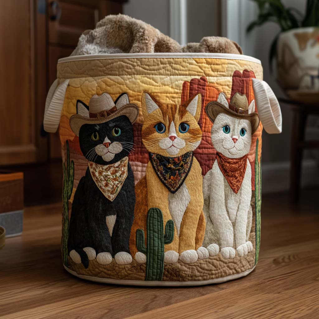 Rodeo Cat Quilted Laundry Basket NCU0NNT2667