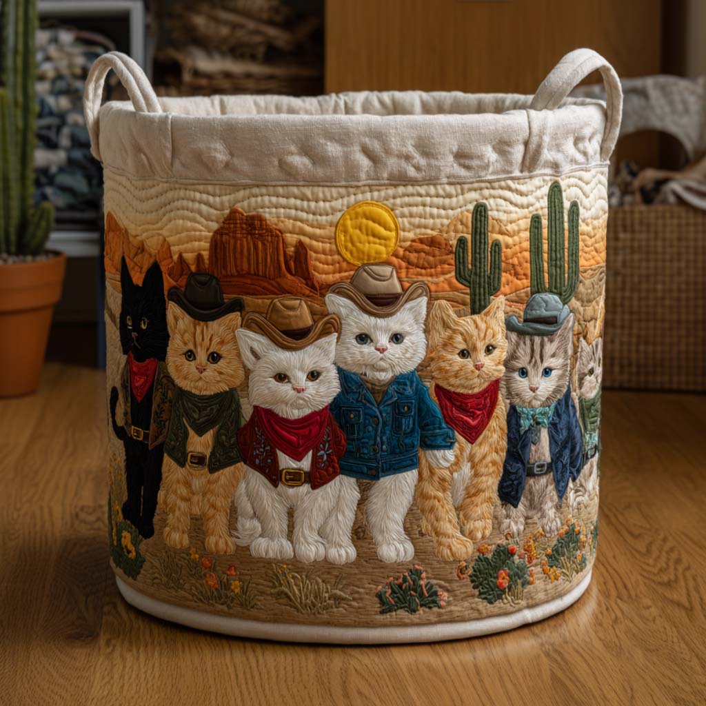 Sheriff Kitty Quilted Laundry Basket NCU0NNT2669