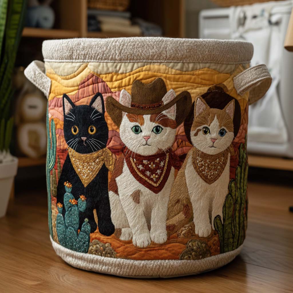 Western Kitty Quilted Laundry Basket NCU0NNT2666